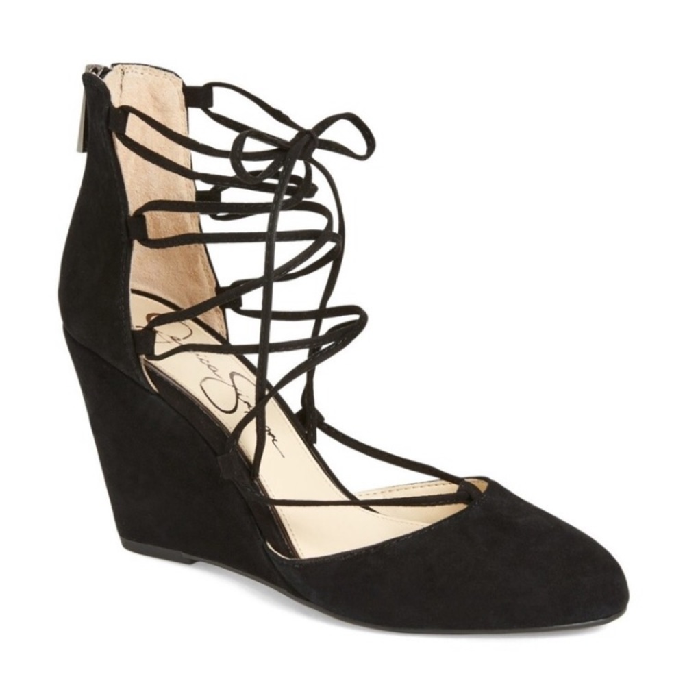 Jessica Simpson lace up wedges